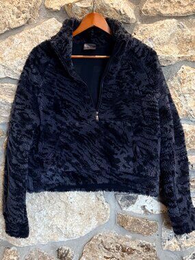 Lululemon Scuba Oversized Fleece Funnel Neck *Jacquard Camp Black/Grey Size M/L